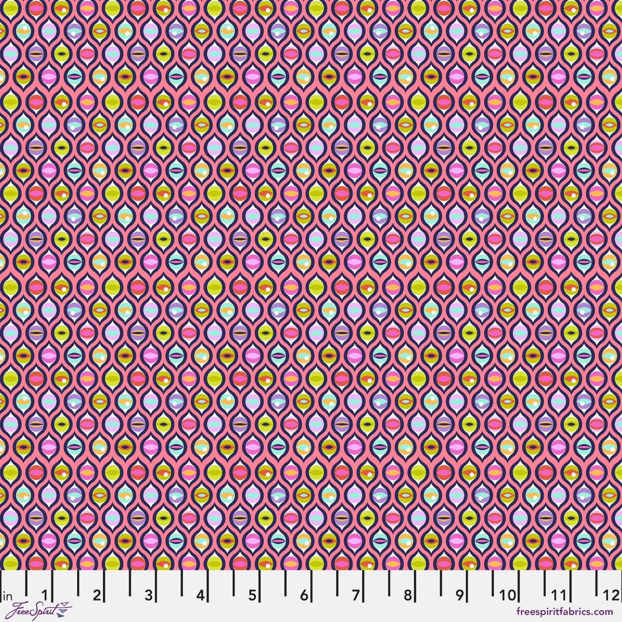 Cat Eyes- Prism Tabby Road Deja Vu Cotton Fabric, Tula Pink for Free Spirit PWTP095.PRISM