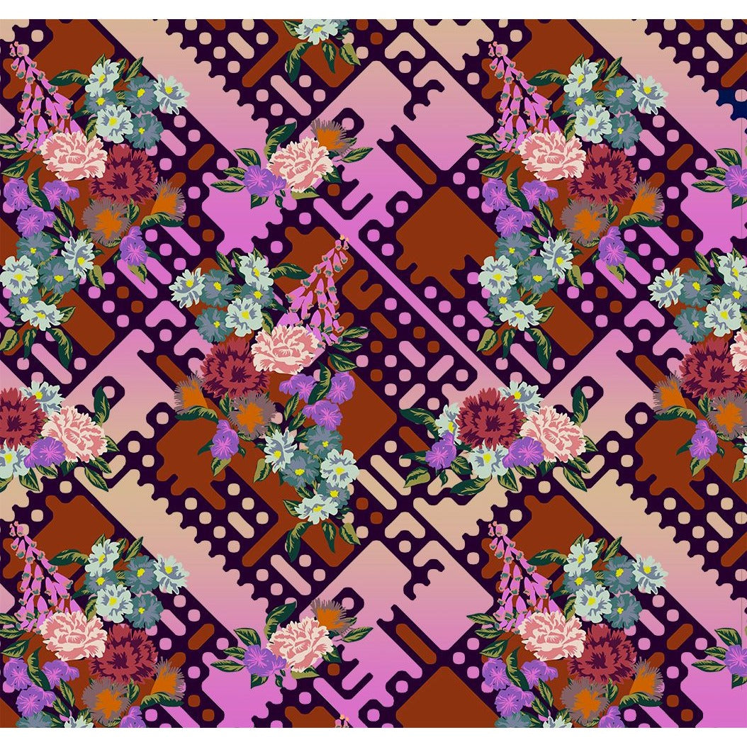 Alexander Henry Balmoral Floral Cotton Fabric in Mulberry