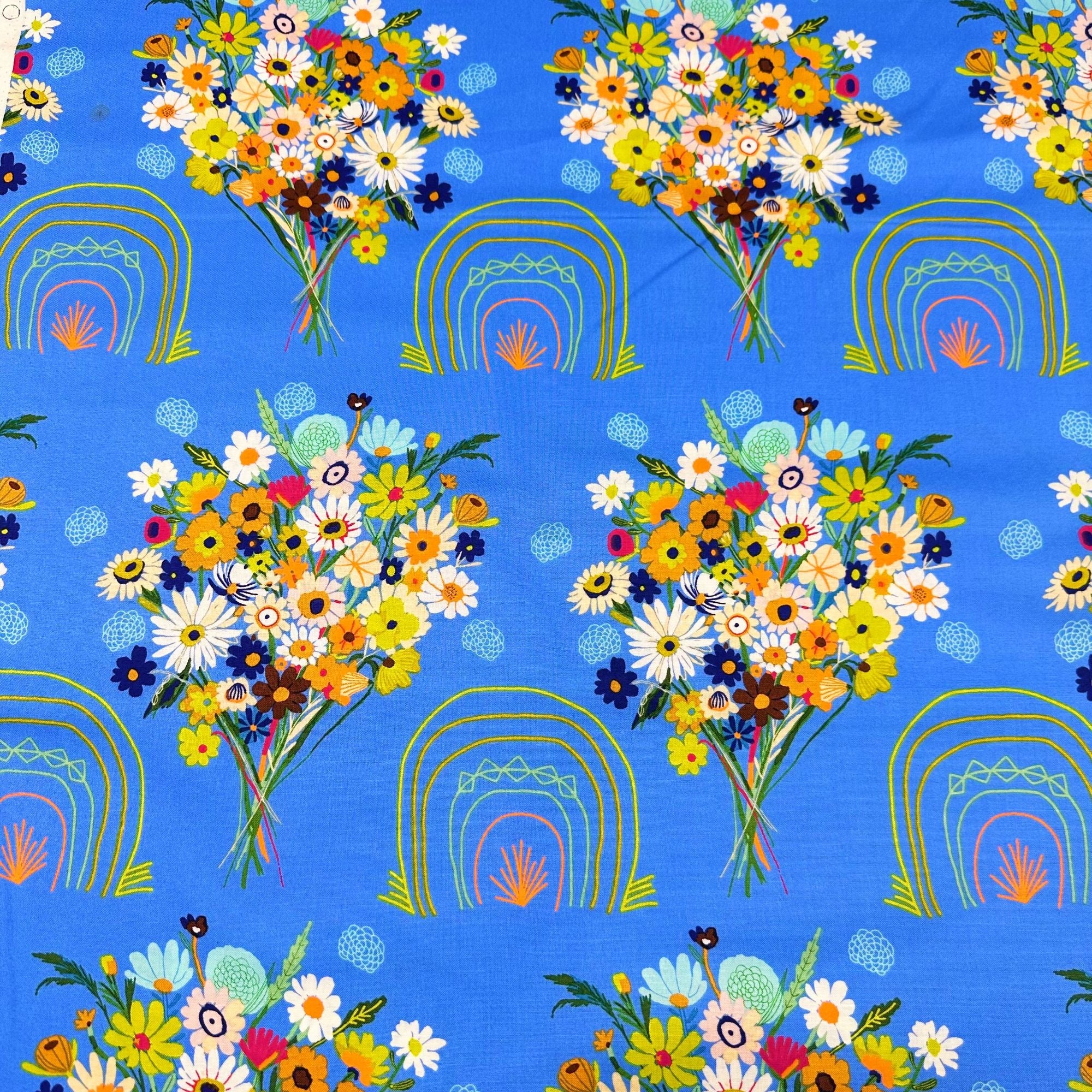 Harmony Somewhere Bluebird Cotton Fabric, Carolyn Gavin for Conservatory Craft, Free Spirit