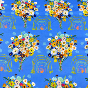 Harmony Somewhere Bluebird Cotton Fabric, Carolyn Gavin for Conservatory Craft, Free Spirit