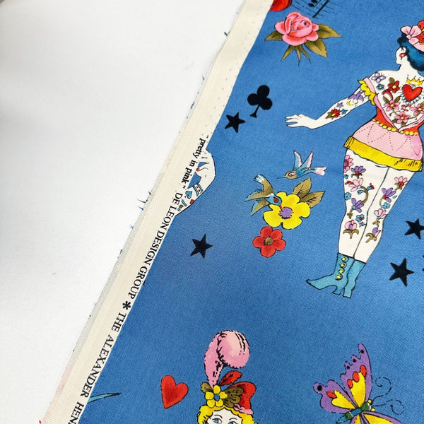 Pretty in Ink Cotton Fabric by Alexander Henry, Chambray