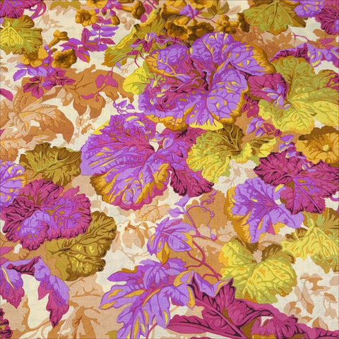 Grandiose - Ochre Vintage Floral Philip Jacobs for Kaffe Fassett Cotton Fabric, Free Spirit Fabrics PWPJ013.OCHRE