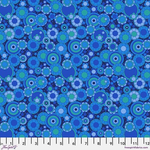 Mythical Bloom - Blue Mythical by Stacy Peterson Cotton Fabric, Free Spirit