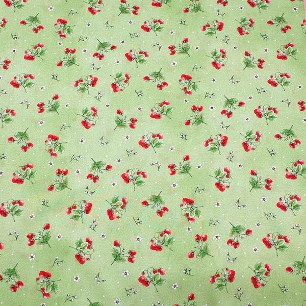 Strawberry Season Briar Hill Designs from Wishwell Cotton Fabric, Robert Kaufman ABYD-22315-55 SWEET PEA