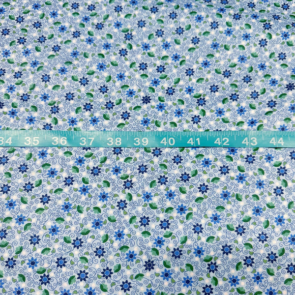 London Calling SRKN-21245-4 Blue Floral Cotton Lawn Fabric Robert Kaufman