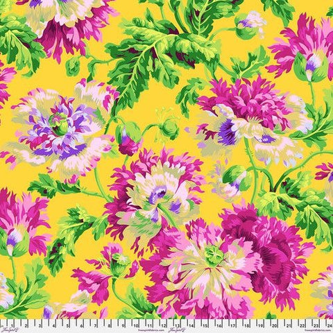 Garden Party Yellow Kaffe Fassett Collective Cotton Fabric, Free Spirit PWPJ020.YELLOW