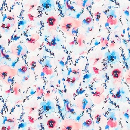 Wishwell Wild Blue Mist Vanessa Lillrose Linda Fitch Robert Kaufman Cotton Fabric