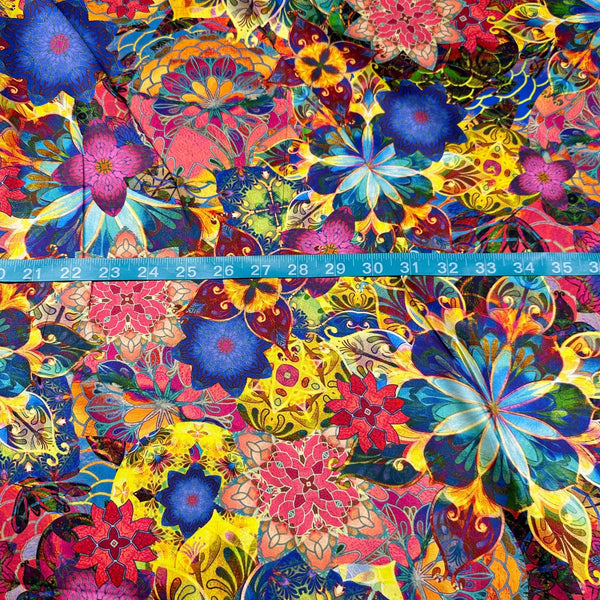 Robert Kaufman Venice Multi Floral 108" Wide Back Sateen Cotton Fabric, Quilt Backing fabric