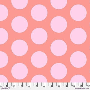 Tula Pink Dinosaur Eggs - Blush ROAR! Cotton Fabric, Free Spirit Polka Dots, PWTP230.BLUSH