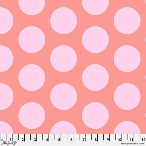 Tula Pink Dinosaur Eggs - Blush ROAR! Cotton Fabric, Free Spirit Polka Dots, PWTP230.BLUSH