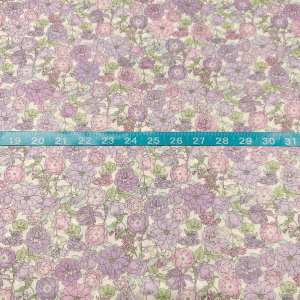 London Calling SRKD-19227-414  Heather Retro Floral Cotton Lawn Fabric Robert Kaufman