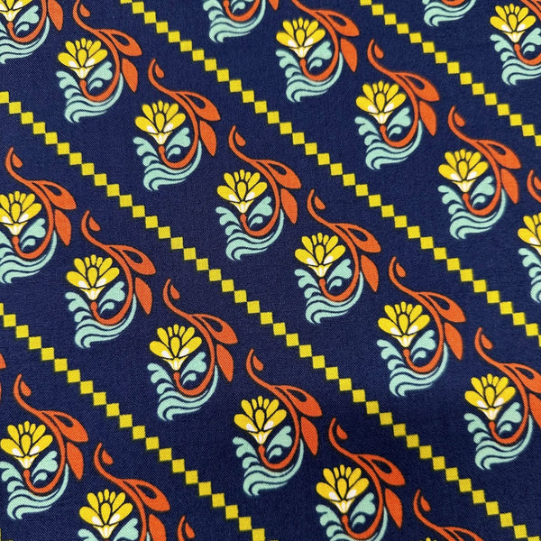 Fluent Tilt Navy Cotton Fabric,  Anna Maria for Free Spirit Fabrics