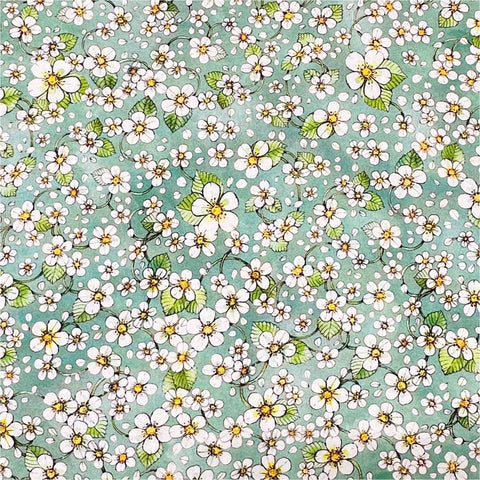 Strawberry Season Briar Hill Designs from Wishwell Cotton Fabric, Robert Kaufman ABYD-22313-241 SEAFOAM