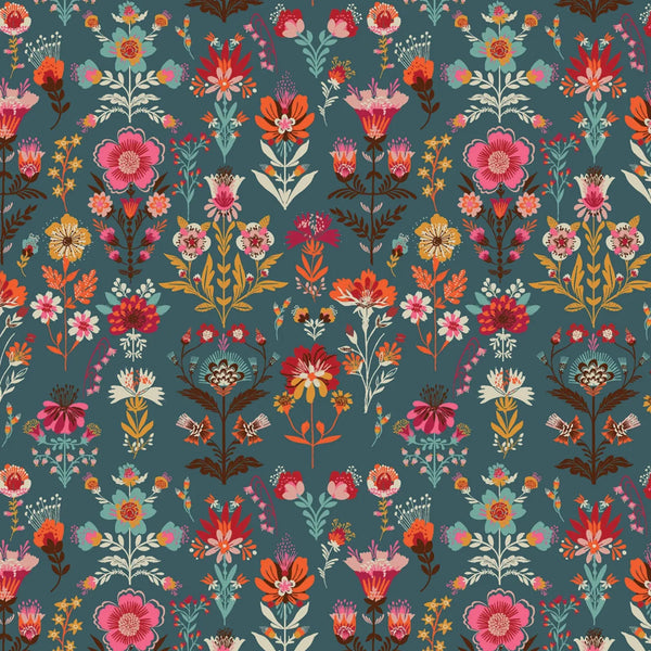 Stock photo of Fine Folk Calico Blooms cotton fabric by Helen Black, style FOLK1116