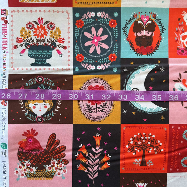 Scale of Fine Folk Quilted Folk cotton fabric by Helen Black, style FOLK1122
