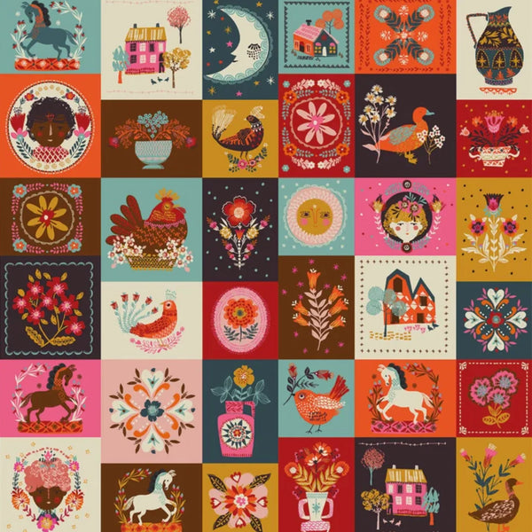 Stock Photo of Fine Folk Quilted Folk cotton fabric by Helen Black, style FOLK1122