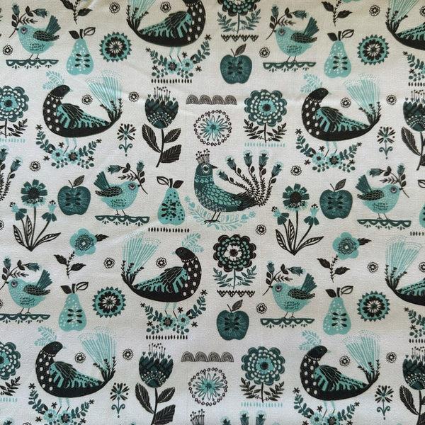 Fine Folk Songbirds cotton fabric by Helen Black, style FOLK1115