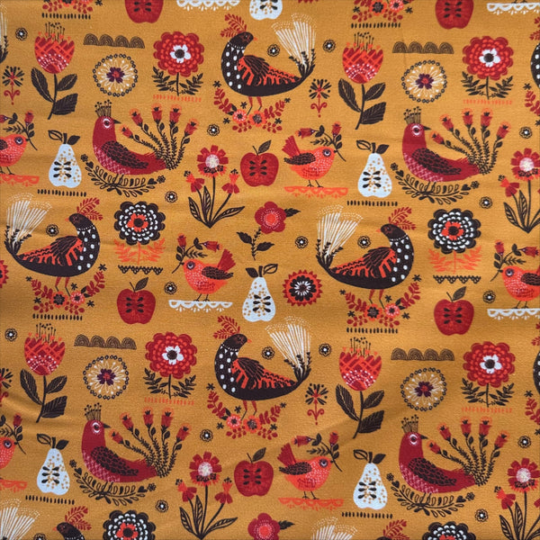 Fine Folk Songbirds cotton fabric by Helen Black, style FOLK1114
