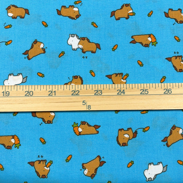 Scale of Kawaii Horses cotton fabric by Cosmo Textiles in sky blue, AP55104 1D