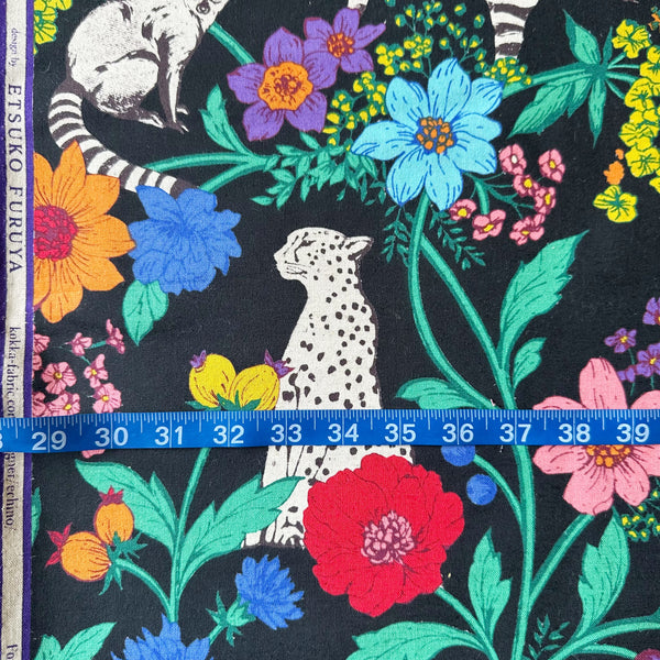 Echino Wonder Cotton Linen Canvas fabric by Kokka shown with scale reference