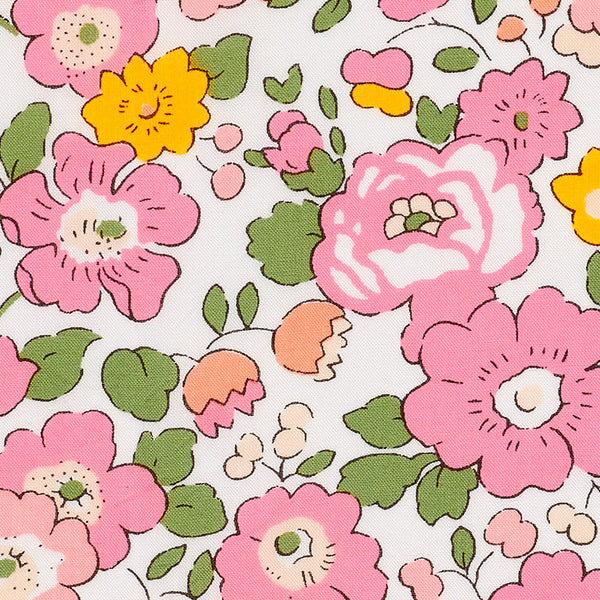 Close-up of Betsy print detail by Liberty Fabrics in Pink Light Neon