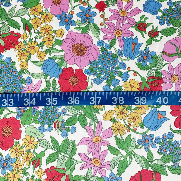 Clarabell Tana Lawn fabric by Liberty Fabrics shown with scale reference