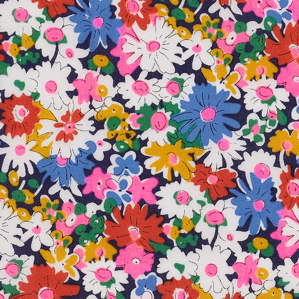 Close-up of Libby print detail by Liberty Fabrics in Multibright Neon