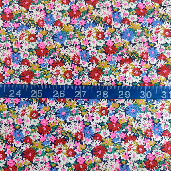 Scale reference of Libby print detail by Liberty Fabrics in Multibright Neon