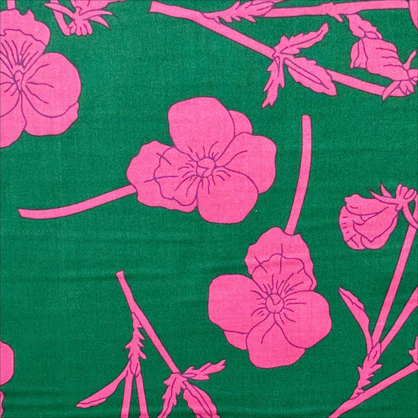 Close-up of Radiant Ros print detail by Liberty Fabrics in Green