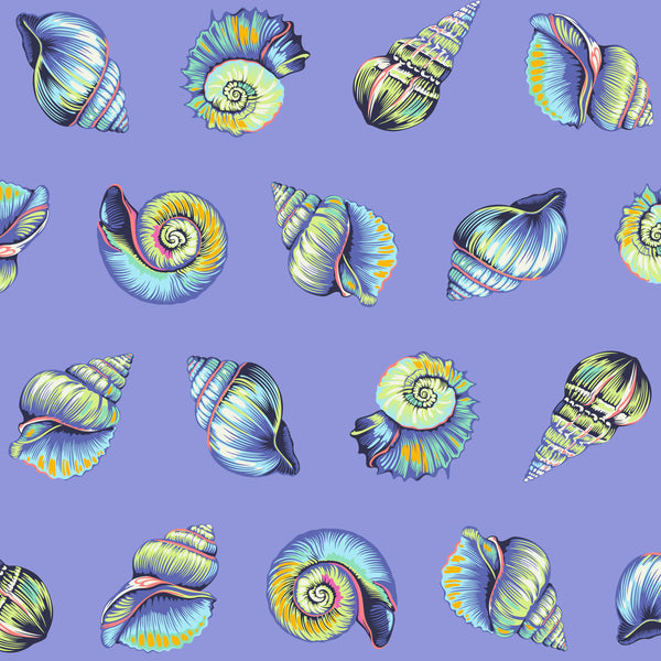 Lil Shelly in Marine from the Floral Reef collection by Tula Pink – colorful shell coordinating print
