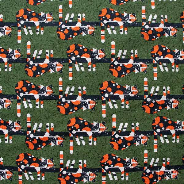 Limp on a Limb dark green canvas fabric by Charley Harper for Birch Fabrics