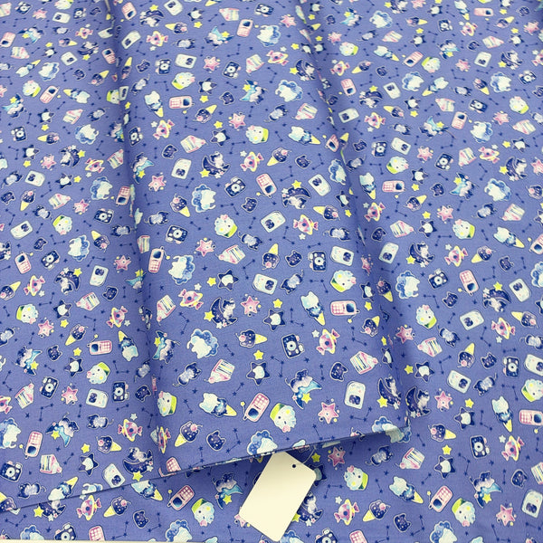 Bolt of Puchi Parade Pop Treats cotton oxford fabric by Kokka in purple, YKA-46000-1B
