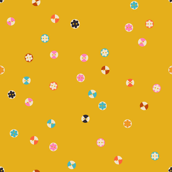 Buttons in Goldenrod by Ruby Star Society, full view