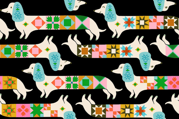 Quilty Dog in Soft Black by Ruby Star Society, full view