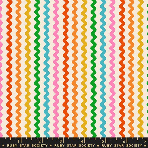 Ric Rac fabric by Ruby Star Society shown with scale reference
