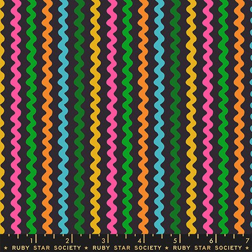 Ric Rac fabric by Ruby Star Society shown with scale reference