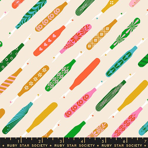 Seam Rippers fabric by Ruby Star Society shown with scale reference