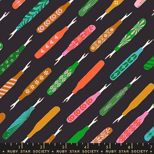 Seam Rippers fabric by Ruby Star Society shown with scale reference