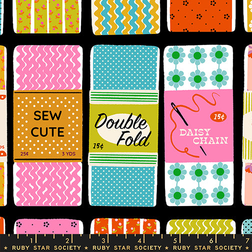 Sew Cute fabric by Ruby Star Society shown with scale reference