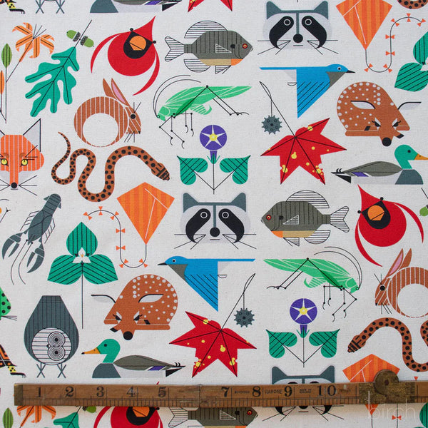 Scale of Space for All Species canvas fabric by Charley Harper for Birch Fabrics