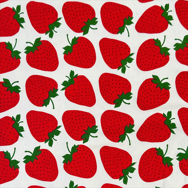 Strawberries Cotton Oxford fabric by Sevenberry, style B850592Z 1-2, in natural