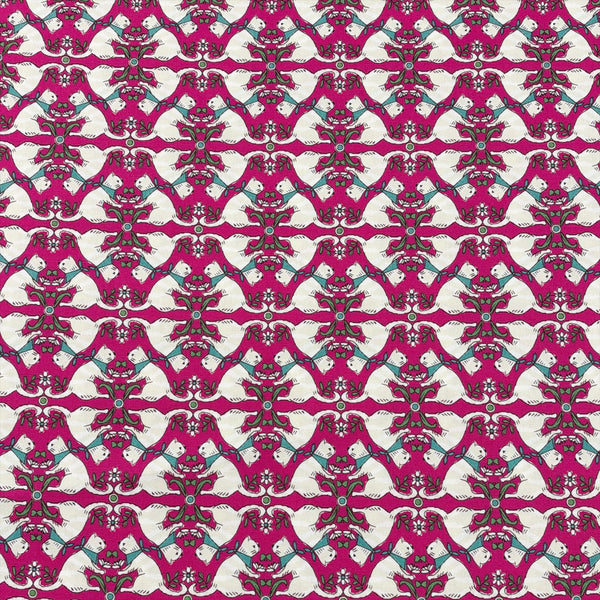 Sun Sun Cat cotton oxford fabric by Yuwa in pink, CO-159219-D