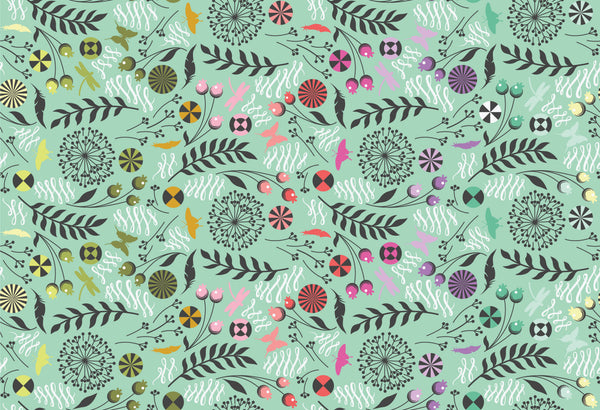 Dandelion in Sweet Mint by Tula Pink, Prince Charming Déjà Vu collection