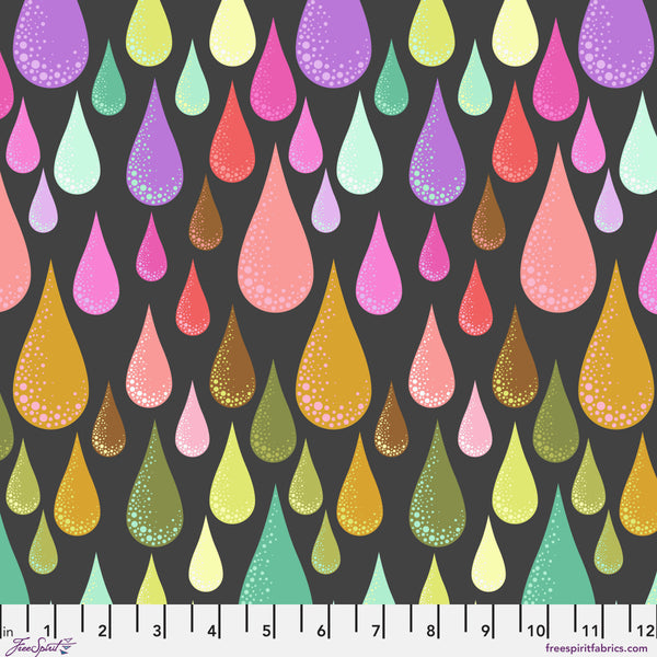 Dew Drops fabric by Tula Pink shown with scale reference