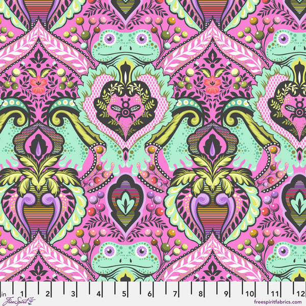 Frog Prince fabric by Tula Pink shown with scale reference