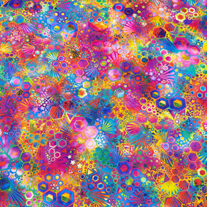 Phantasma Rainbow Cotton Fabric, Robert Kaufman SRKD-22693-263 RAINBOW