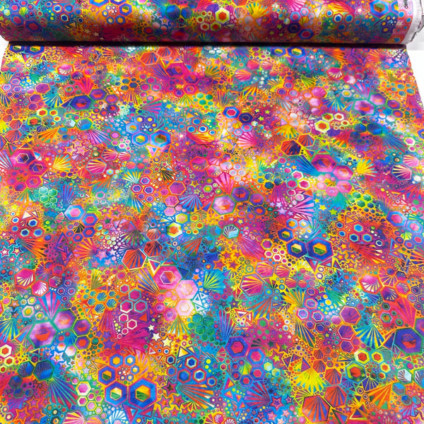 Phantasma Rainbow Cotton Fabric, Robert Kaufman SRKD-22693-263 RAINBOW