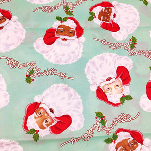 Alexander Henry Santa Around the World Cotton Fabric Mint