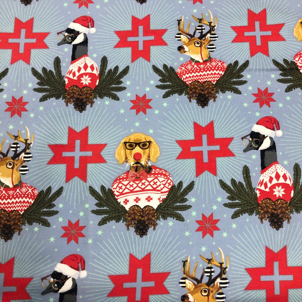 Tula Pink Buck Buck Goose Holiday Homies Cotton Flannel Fabric
