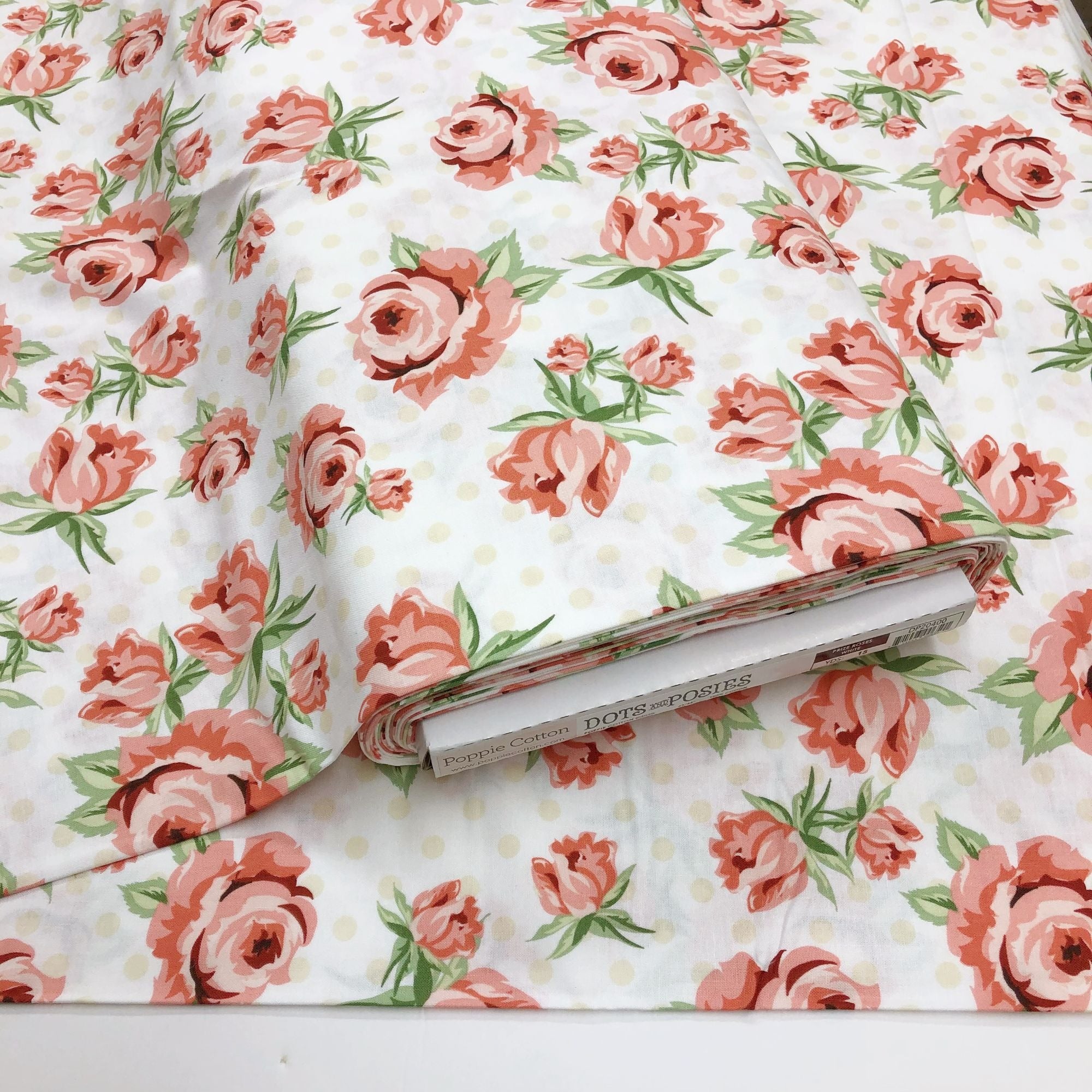 Dots and Posies Floral Cotton Fabric by Poppie Cotton